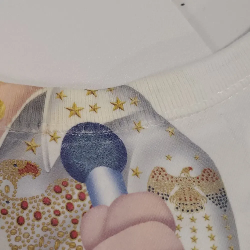 Just Add A Kid Elvis Presley Las Vegas Baby Bib 100% Cotton Hook & Loop White
